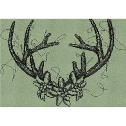 Embroidery Deer Edelweis